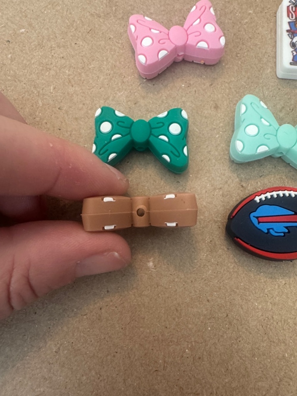 Cute Polka Dot Bow Shoe Charms - Picture 2 of 2